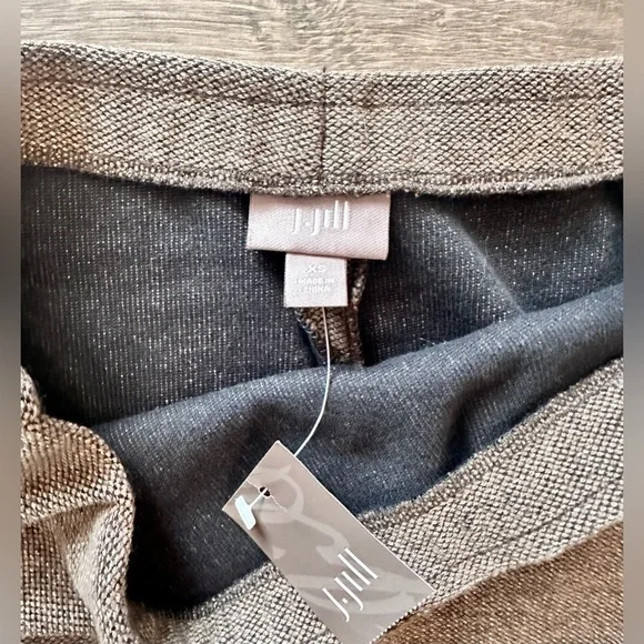 NWT XS j. Jill camel light grey tweed pencil suit skirt office casual work - Picture 3 of 6